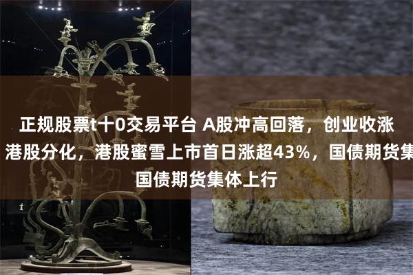 正规股票t十0交易平台 A股冲高回落，创业收涨逾1%，港股分化，港股蜜雪上市首日涨超43%，国债期货集体上行