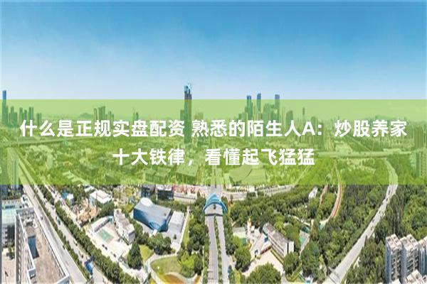 什么是正规实盘配资 熟悉的陌生人A：炒股养家十大铁律，看懂起飞猛猛