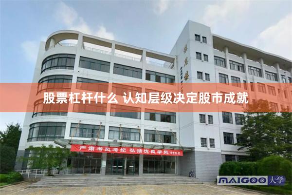 股票杠杆什么 认知层级决定股市成就