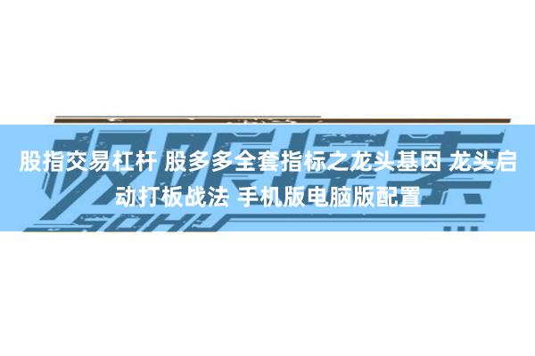 股指交易杠杆 股多多全套指标之龙头基因 龙头启动打板战法 手机版电脑版配置