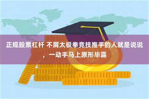 正规股票杠杆 不屑太极拳竞技推手的人就是说说，一动手马上原形毕露