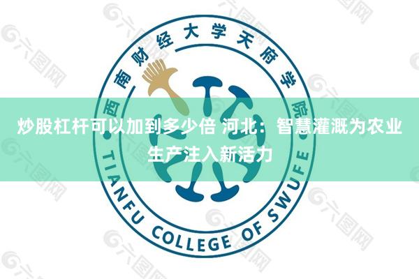 炒股杠杆可以加到多少倍 河北：智慧灌溉为农业生产注入新活力