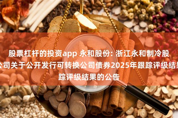 股票杠杆的投资app 永和股份: 浙江永和制冷股份有限公司关于公开发行可转换公司债券2025年跟踪评级结果的公告