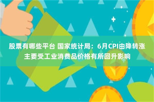股票有哪些平台 国家统计局：6月CPI由降转涨主要受工业消费品价格有所回升影响