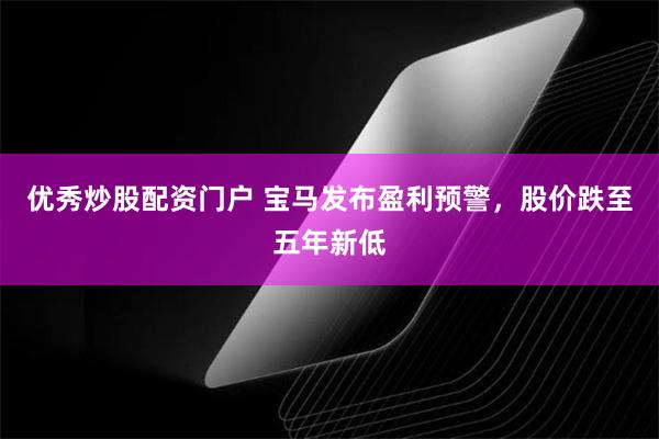 优秀炒股配资门户 宝马发布盈利预警，股价跌至五年新低