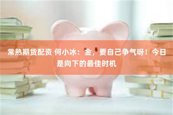 常熟期货配资 何小冰：金，要自己争气呀！今日是向下的最佳时机