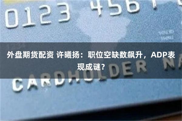 外盘期货配资 许曦扬：职位空缺数飙升，ADP表现成谜？