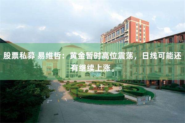 股票私募 易维哲：黄金暂时高位震荡，日线可能还有继续上涨。