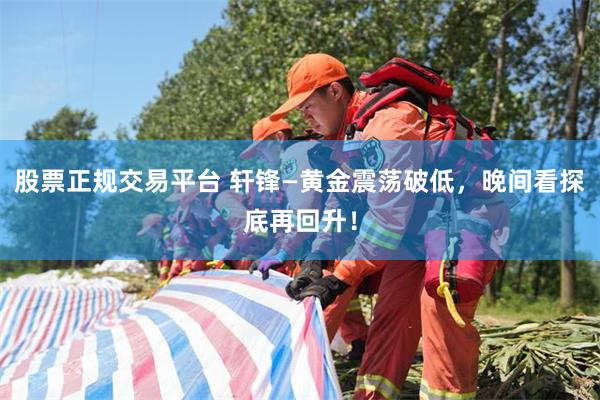 股票正规交易平台 轩锋—黄金震荡破低，晚间看探底再回升！