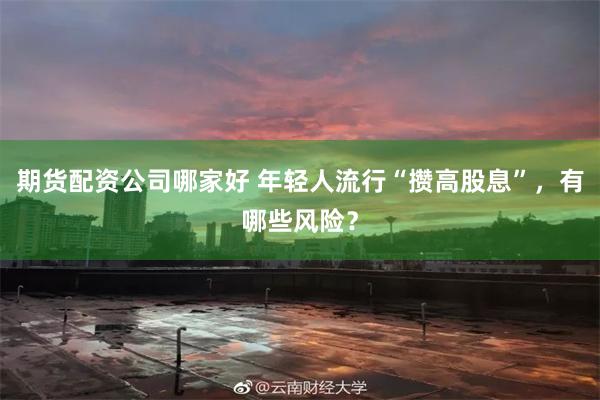 期货配资公司哪家好 年轻人流行“攒高股息”，有哪些风险？