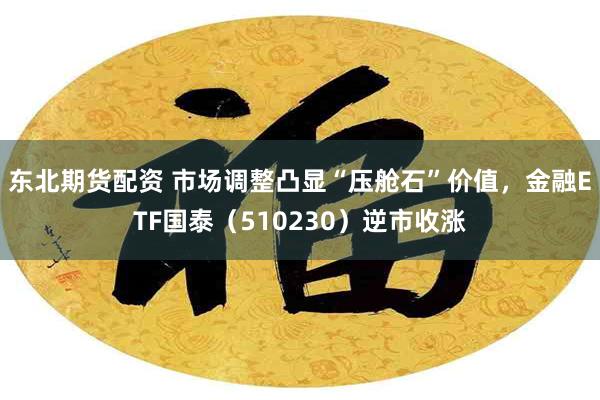 东北期货配资 市场调整凸显“压舱石”价值,金融ETF国泰(510230)逆市收涨