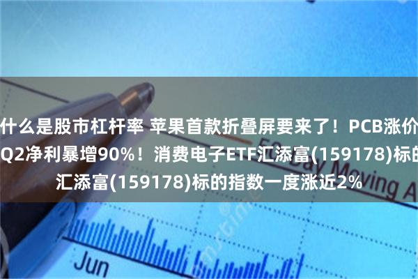 什么是股市杠杆率 苹果首款折叠屏要来了！PCB涨价潮蔓延！长电科技Q2净利暴增90%！消费电子ETF汇添富(159178)标的指数一度涨近2%