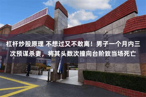 杠杆炒股原理 不想过又不敢离！男子一个月内三次预谋杀妻，将其头数次撞向台阶致当场死亡